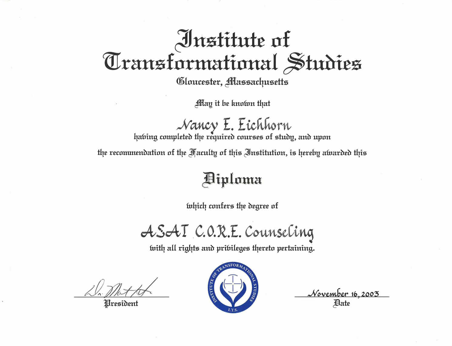 Asat core counseling degree